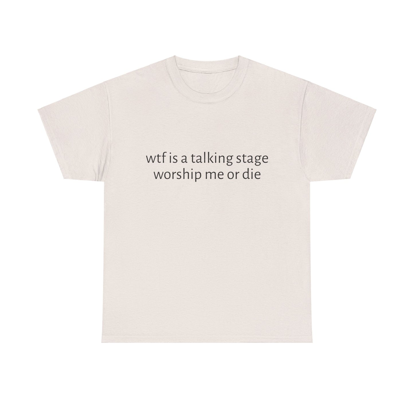 Wtf Is A Talking Stage , Worship Me Or Die - Graphic Unisex Heavy Cotton Tee