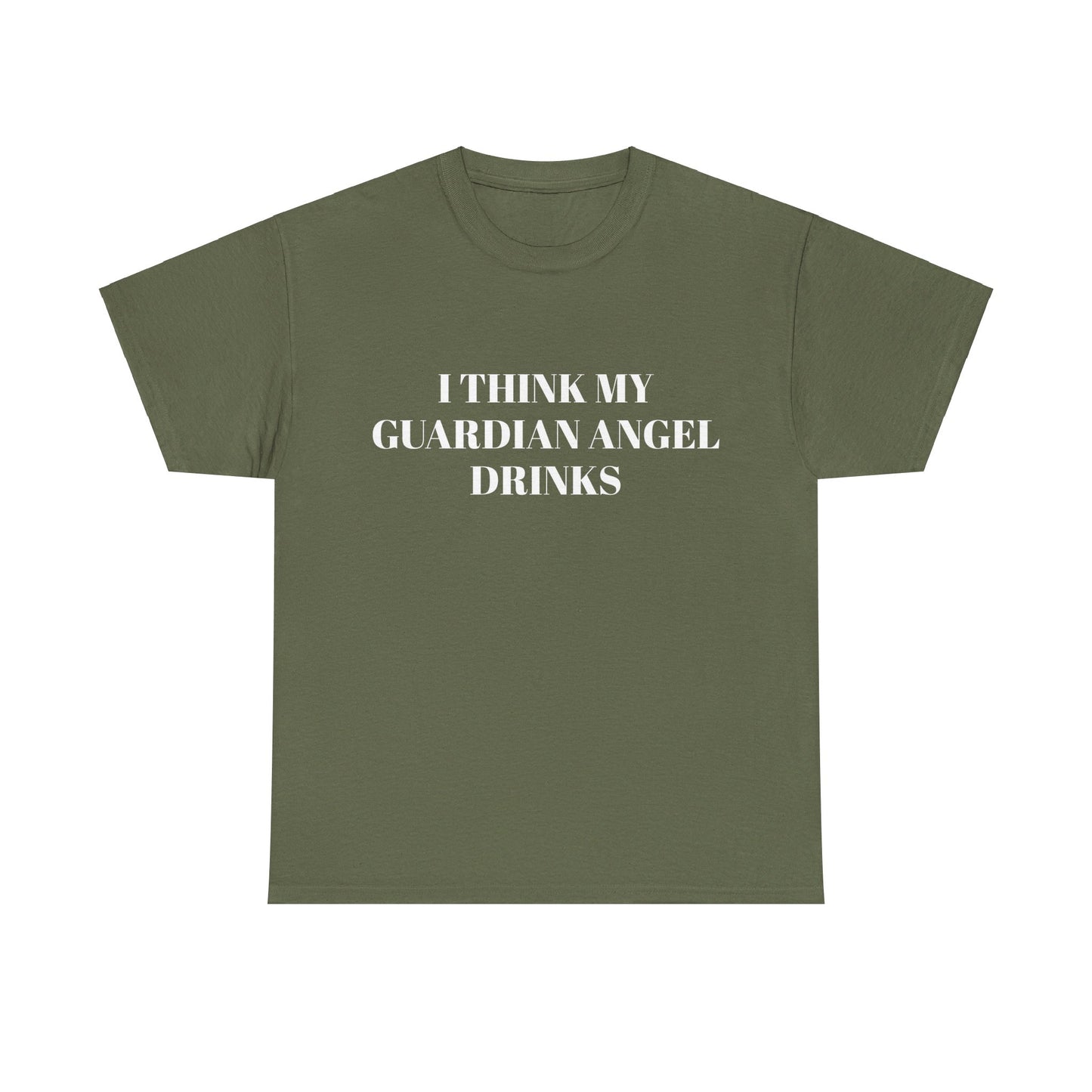 I Think My Guardian Angel Drinks - Graphic Unisex Heavy Cotton Tee