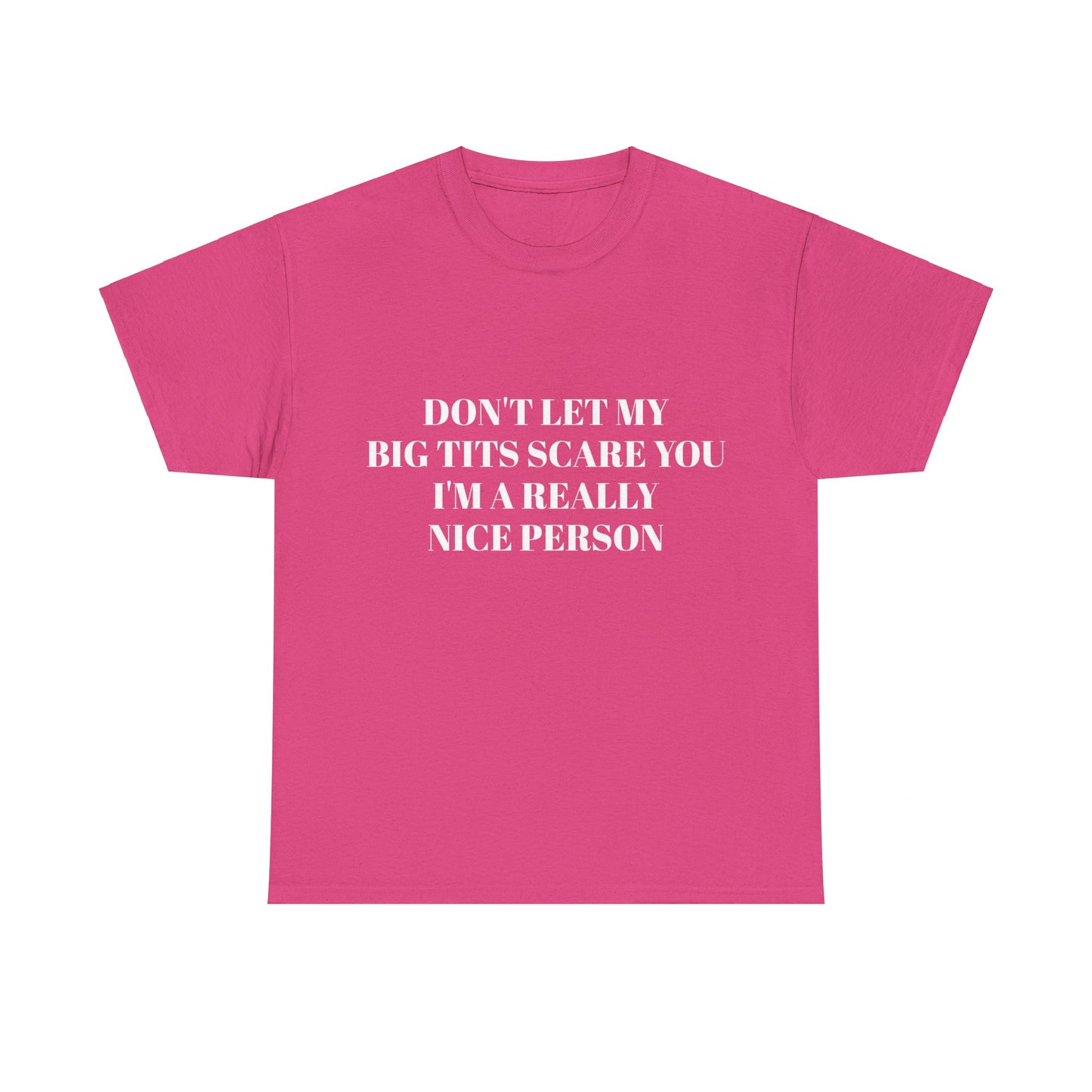 Don't Let My Big Tits Scare You, I'm A Really Nice Person - Graphic Unisex Heavy Cotton Tee