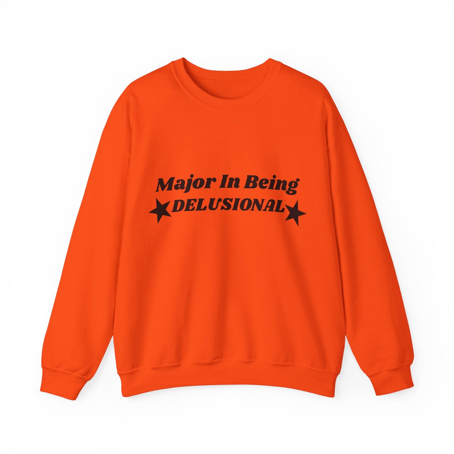 Major In Being Delusional - Personalised Heavy Blend™Crewneck Sweatshirt