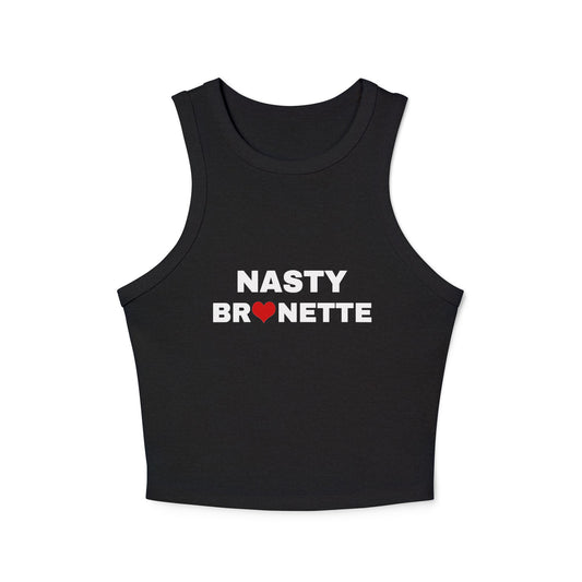 NASTY BRUNETTE - Graphic Micro Rib Racer Tank Top