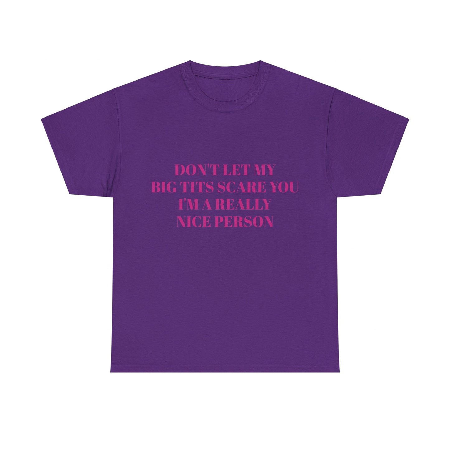 Don't Let My Big Tits Scare You, I'm A Really Nice Person - Graphic Unisex Heavy Cotton Tee