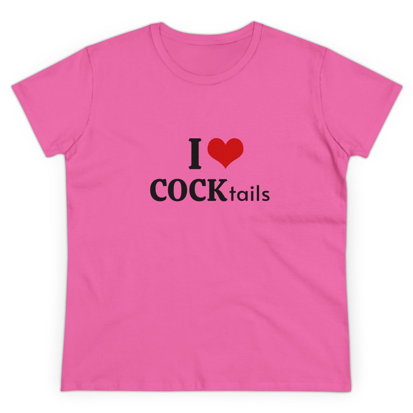 I Love COCKtails Graphic Adult Humour Cotton Tee