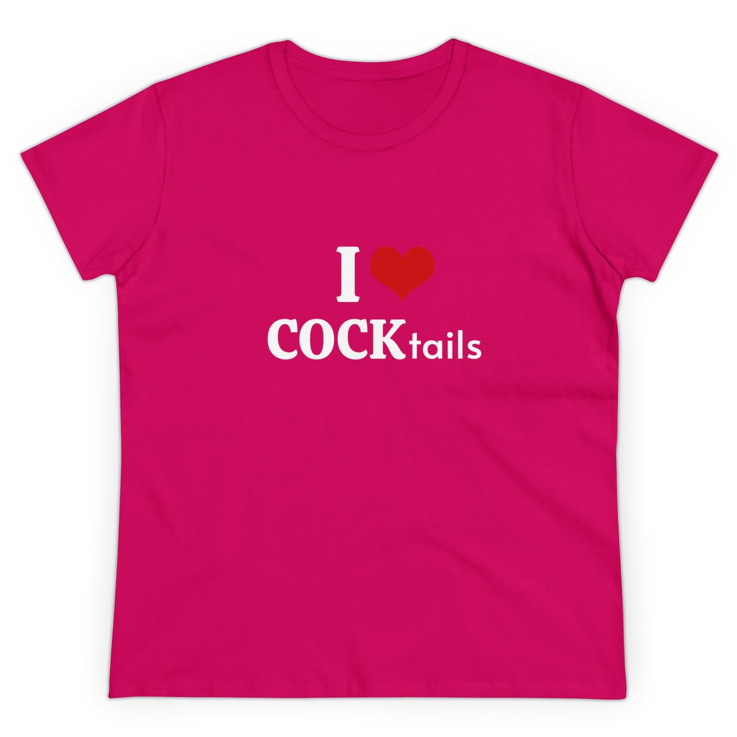 I Love COCKtails Graphic Adult Humour Cotton Tee