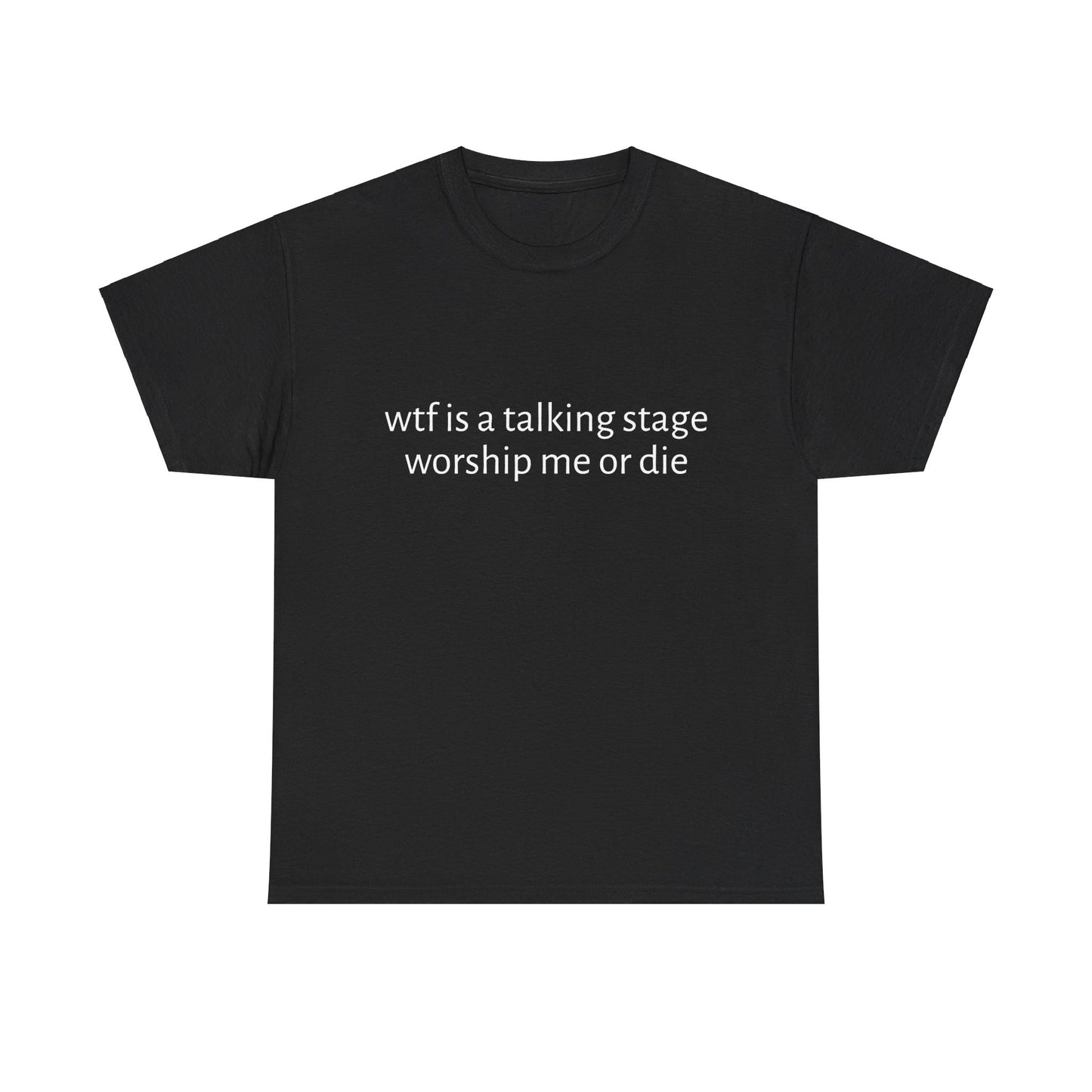 Wtf Is A Talking Stage , Worship Me Or Die - Graphic Unisex Heavy Cotton Tee