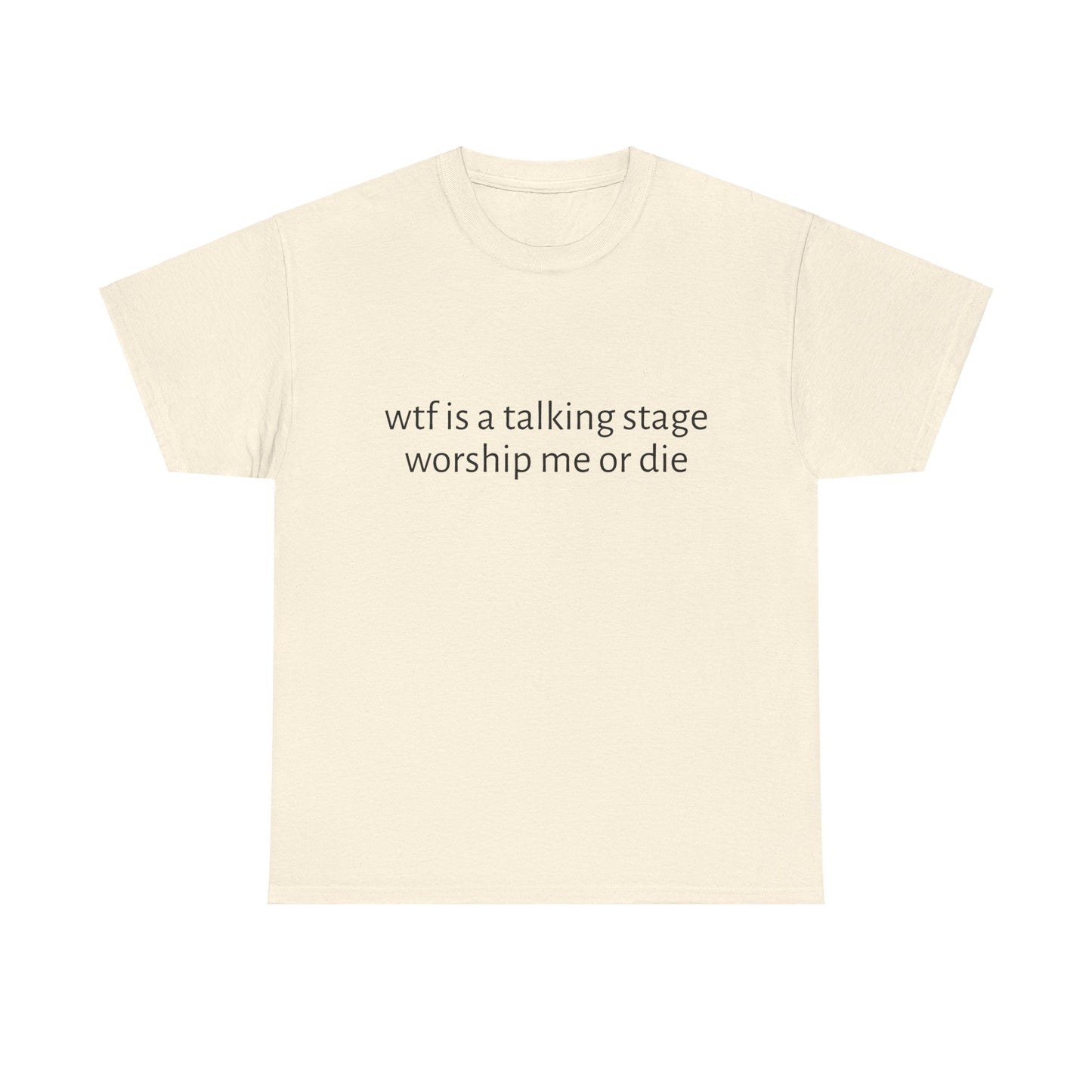 Wtf Is A Talking Stage , Worship Me Or Die - Graphic Unisex Heavy Cotton Tee