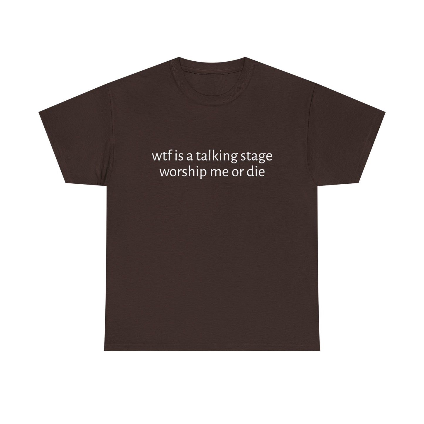 Wtf Is A Talking Stage , Worship Me Or Die - Graphic Unisex Heavy Cotton Tee