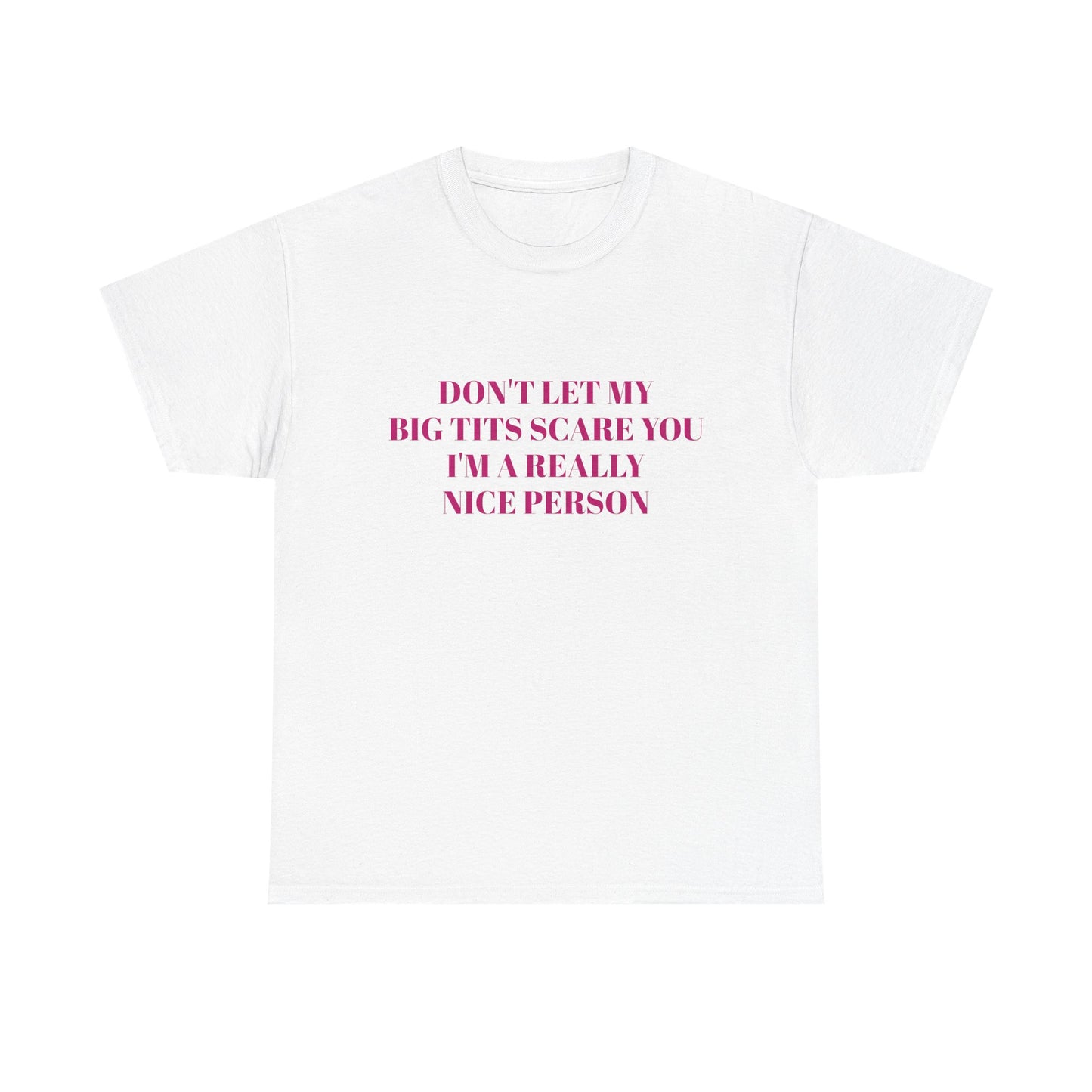 Don't Let My Big Tits Scare You, I'm A Really Nice Person - Graphic Unisex Heavy Cotton Tee