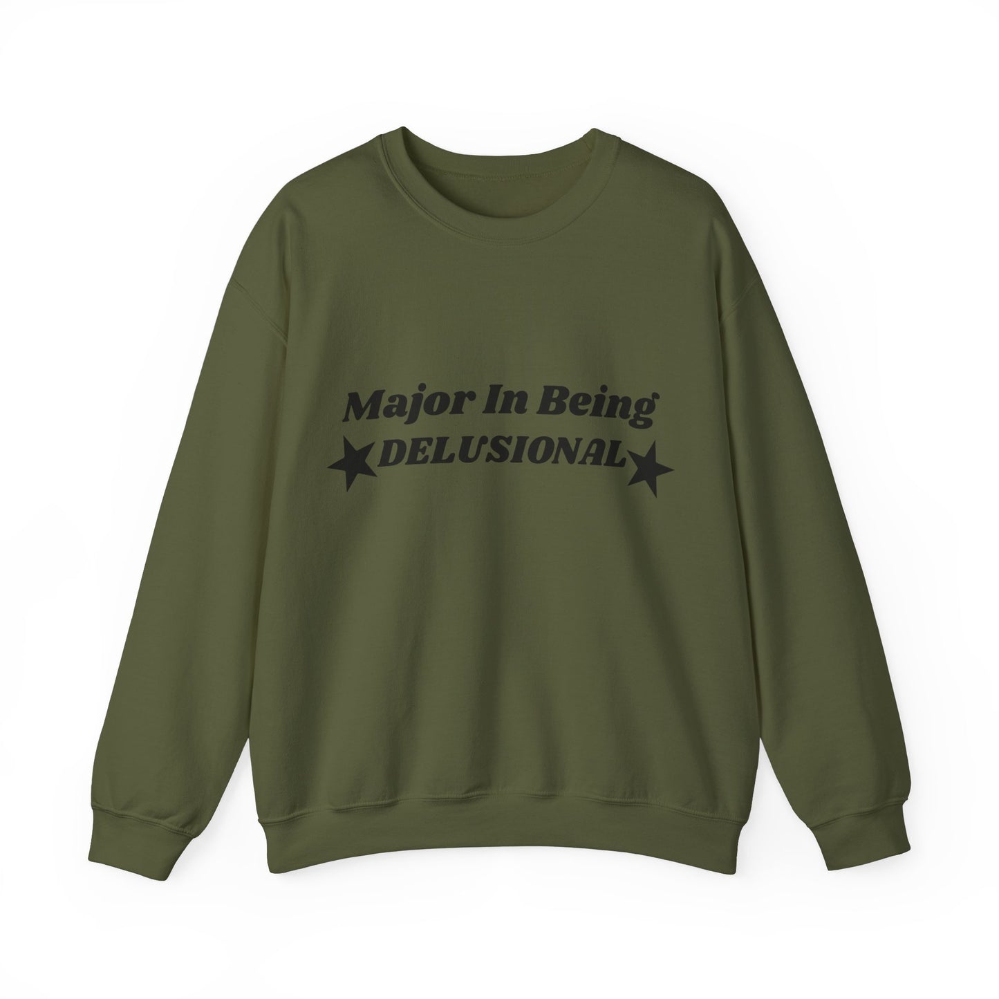 Major In Being Delusional - Personalised Heavy Blend™Crewneck Sweatshirt