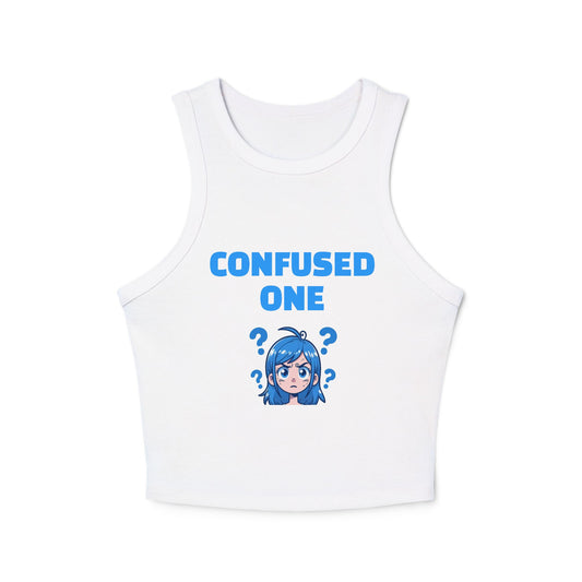 CONFUSED ONE - Graphic 3/3 Trio Micro Rib Racer Tank Top