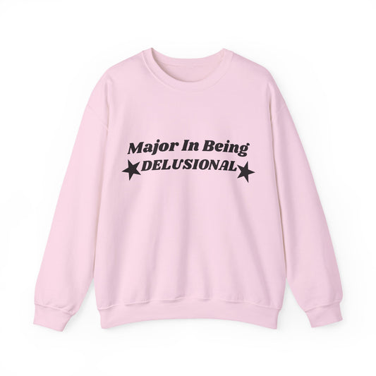 Major In Being Delusional - Personalised Heavy Blend™Crewneck Sweatshirt