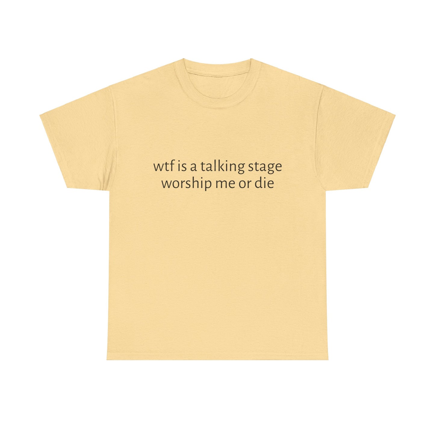 Wtf Is A Talking Stage , Worship Me Or Die - Graphic Unisex Heavy Cotton Tee