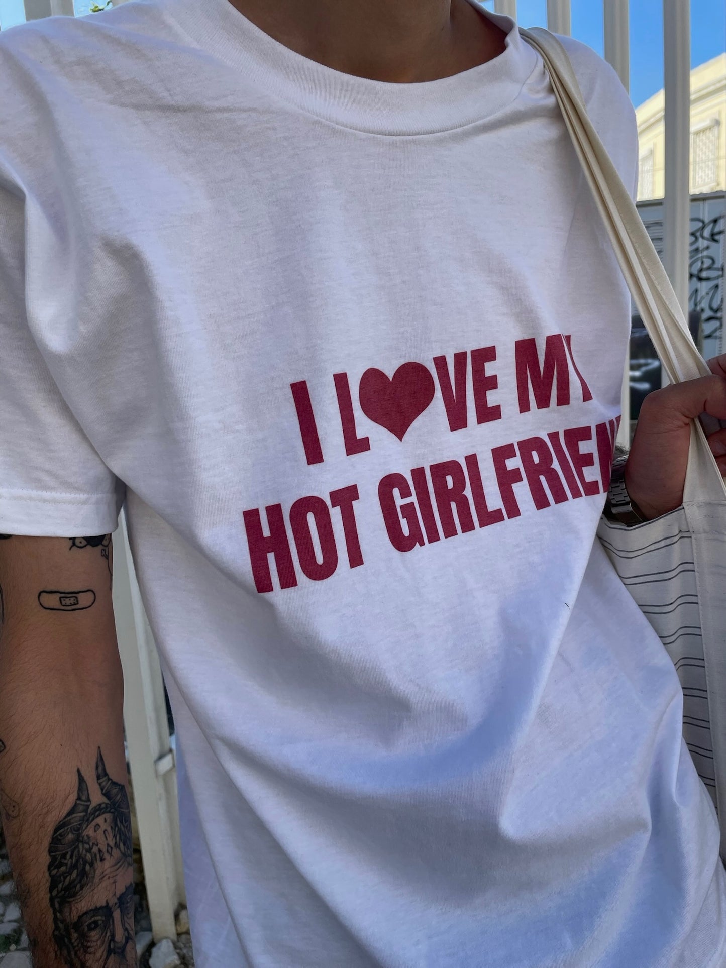 I Love My Hot Girlfriend - Graphic Beefy-T®  Short-Sleeve T-Shirt